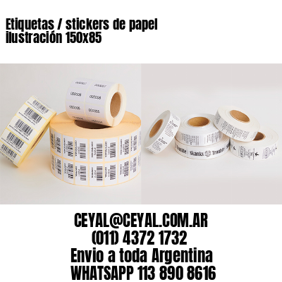 Etiquetas / stickers de papel ilustración 150x85