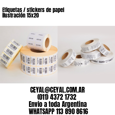 Etiquetas / stickers de papel ilustración 15x20