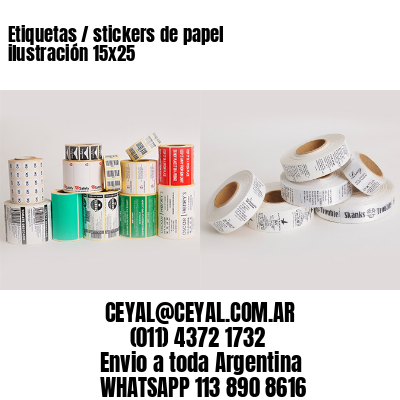 Etiquetas / stickers de papel ilustración 15×25