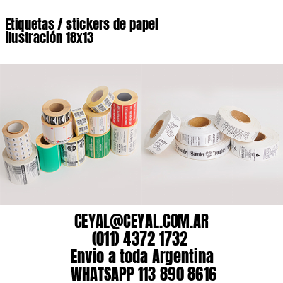 Etiquetas / stickers de papel ilustración 18×13