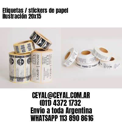 Etiquetas / stickers de papel ilustración 20×15
