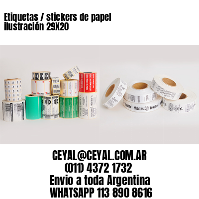 Etiquetas / stickers de papel ilustración 29X20