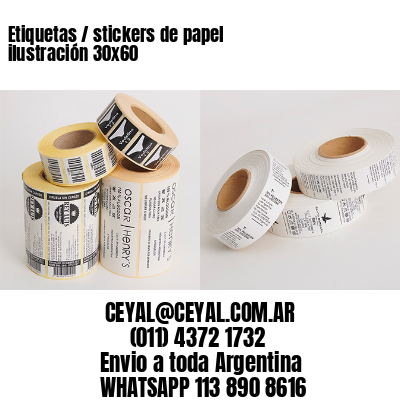 Etiquetas / stickers de papel ilustración 30×60