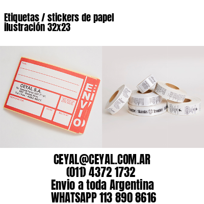 Etiquetas / stickers de papel ilustración 32×23