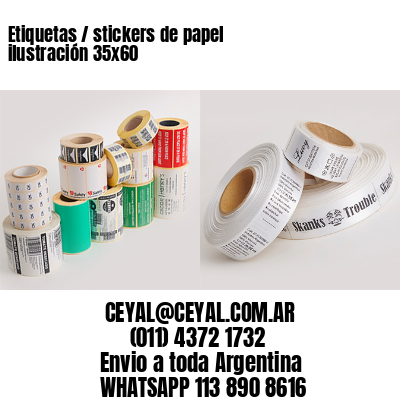 Etiquetas / stickers de papel ilustración 35×60