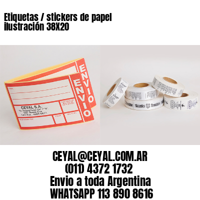 Etiquetas / stickers de papel ilustración 38X20
