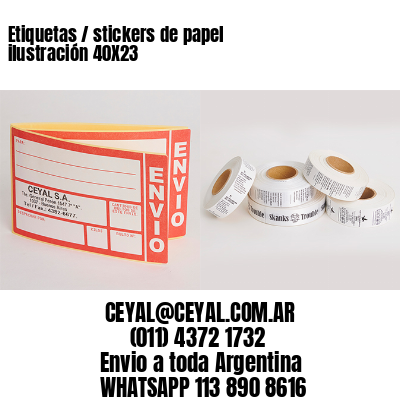 Etiquetas / stickers de papel ilustración 40X23