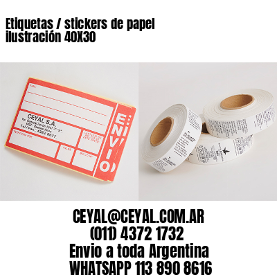 Etiquetas / stickers de papel ilustración 40X30