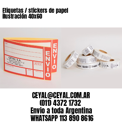 Etiquetas / stickers de papel ilustración 40×60