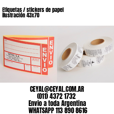 Etiquetas / stickers de papel ilustración 43×70