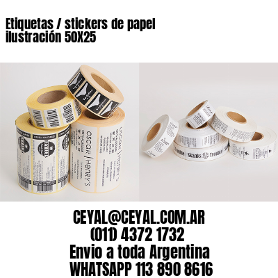 Etiquetas / stickers de papel ilustración 50X25