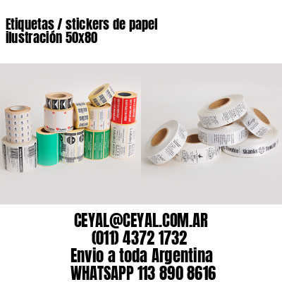 Etiquetas / stickers de papel ilustración 50×80
