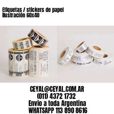 Etiquetas / stickers de papel ilustración 60×40