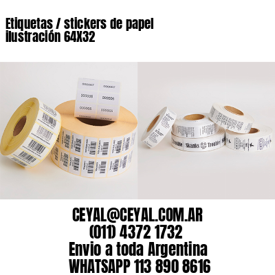 Etiquetas / stickers de papel ilustración 64X32