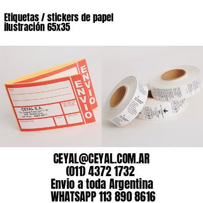 Etiquetas / stickers de papel ilustración 65x35