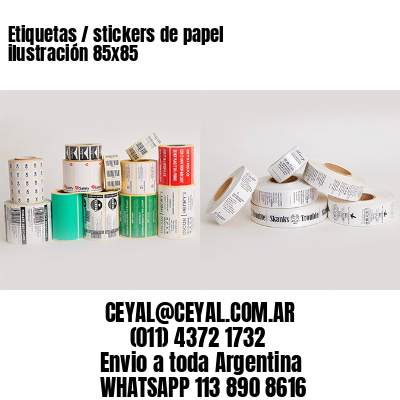 Etiquetas / stickers de papel ilustración 85×85