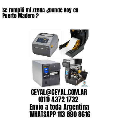 Se rompió mi ZEBRA ¿Donde voy en Puerto Madero ?