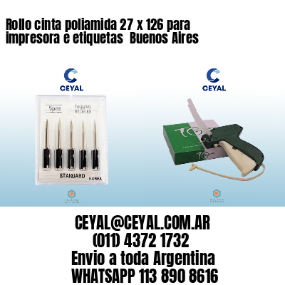 Rollo cinta poliamida 27 x 126 para impresora e etiquetas  Buenos Aires