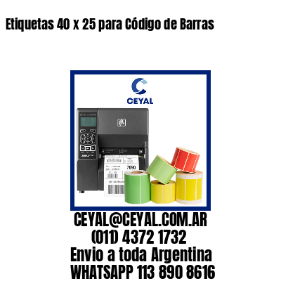 Etiquetas 40 x 25 para Código de Barras