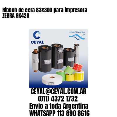 Ribbon de cera 83×300 para impresora ZEBRA GK420