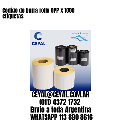 Codigo de barra rollo OPP x 1000 etiquetas