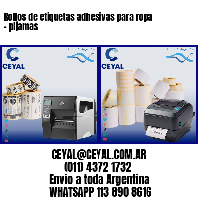 Rollos de etiquetas adhesivas para ropa - pijamas