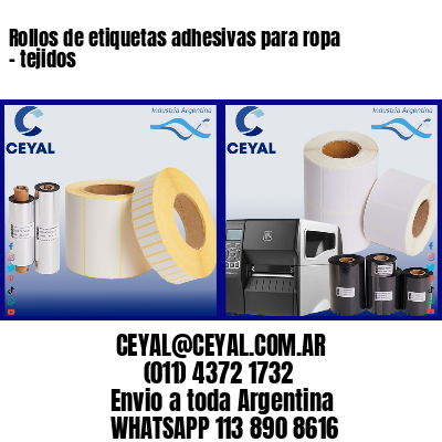 Rollos de etiquetas adhesivas para ropa – tejidos