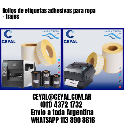 Rollos de etiquetas adhesivas para ropa – trajes