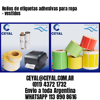 Rollos de etiquetas adhesivas para ropa - vestidos