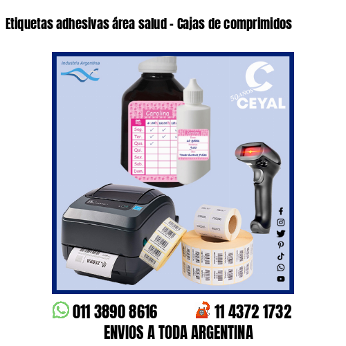 Etiquetas adhesivas área salud – Cajas de comprimidos