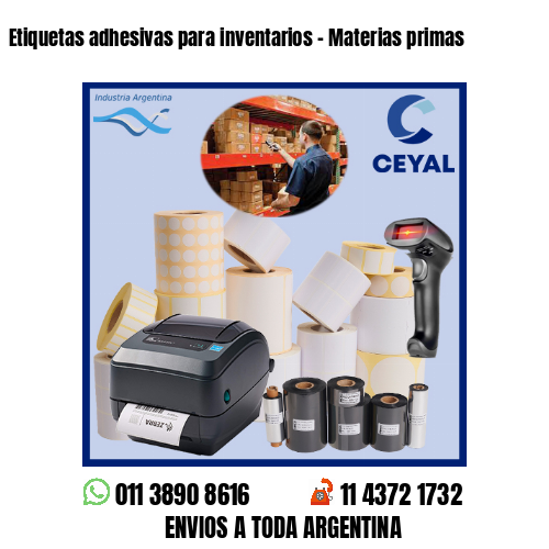 Etiquetas adhesivas para inventarios – Materias primas