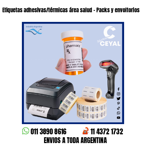 Etiquetas adhesivas/térmicas área salud - Packs y envoltorios