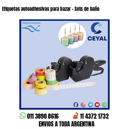 Etiquetas autoadhesivas para bazar – Sets de baño