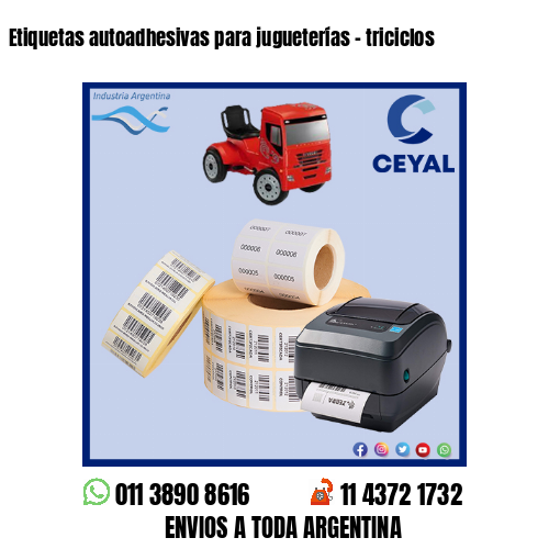 Etiquetas autoadhesivas para jugueterías – triciclos