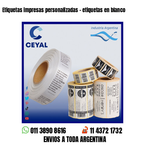 Etiquetas impresas personalizadas – etiquetas en blanco