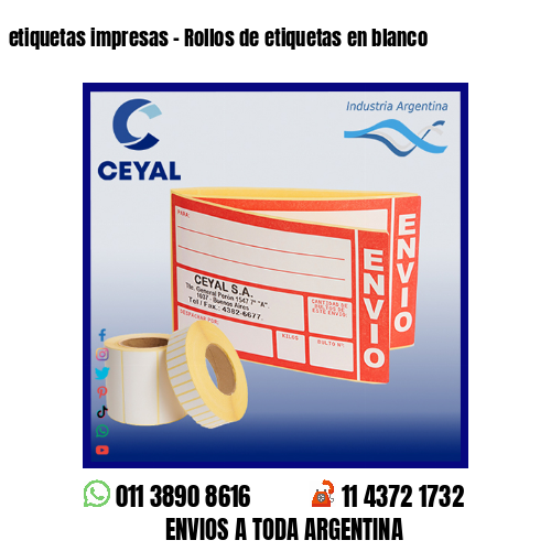 etiquetas impresas – Rollos de etiquetas en blanco