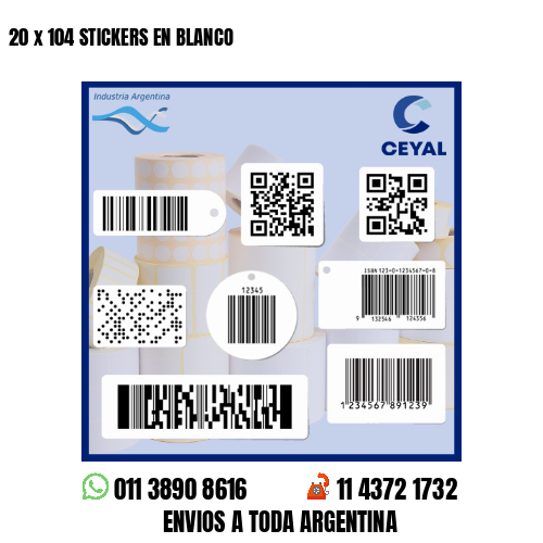 20 x 104 STICKERS EN BLANCO