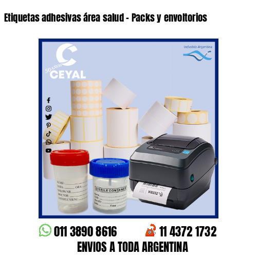 Etiquetas adhesivas área salud – Packs y envoltorios