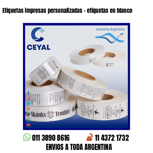 Etiquetas impresas personalizadas – etiquetas en blanco