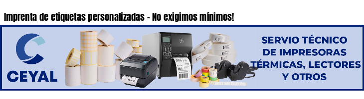 Imprenta de etiquetas personalizadas - No exigimos mínimos!