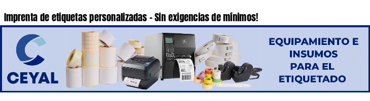 Imprenta de etiquetas personalizadas - Sin exigencias de mínimos!