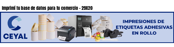 Imprimí tu base de datos para tu comercio - 29X20