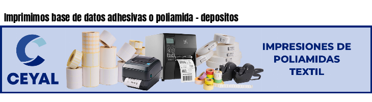 Imprimimos base de datos adhesivas o poliamida - depositos