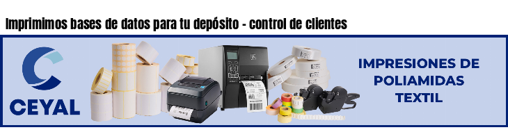 Imprimimos bases de datos para tu depósito - control de clientes