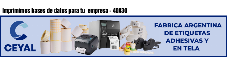 Imprimimos bases de datos para tu  empresa - 40X30