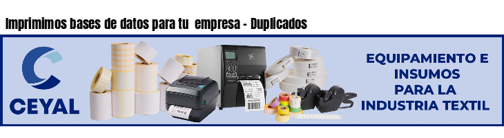 Imprimimos bases de datos para tu  empresa - Duplicados