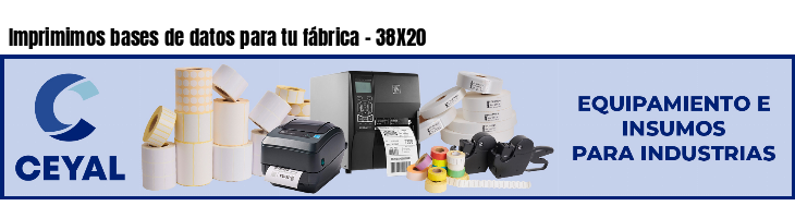 Imprimimos bases de datos para tu fábrica - 38X20