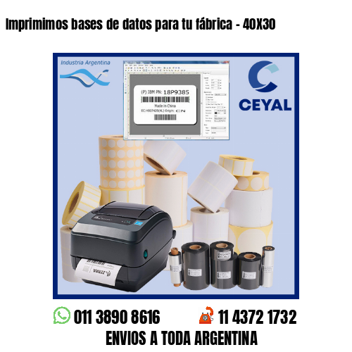 Imprimimos bases de datos para tu fábrica – 40X30