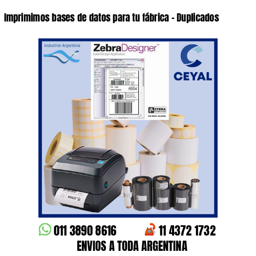 Imprimimos bases de datos para tu fábrica – Duplicados