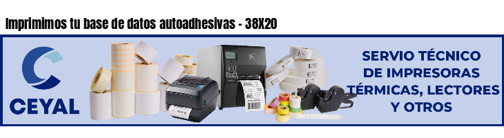 Imprimimos tu base de datos autoadhesivas - 38X20